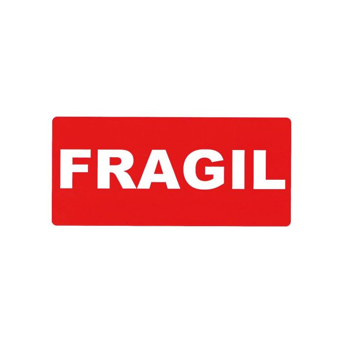 Apli etiquetas impresas 'frágil' 100x50mm c/romos rollo de 200 blanco/rojo 1