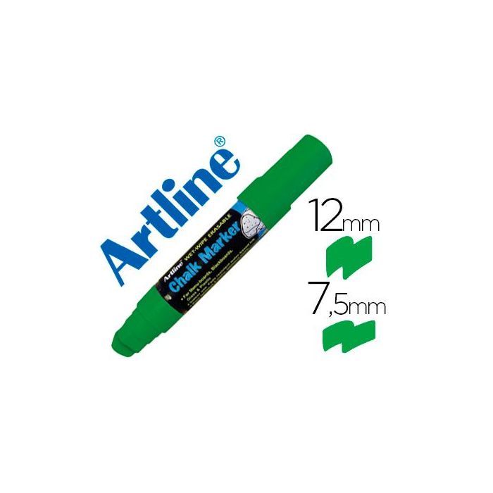 Rotulador Artline Pizarra Verde Negra Epw-12 mm Color Verde 6 unidades