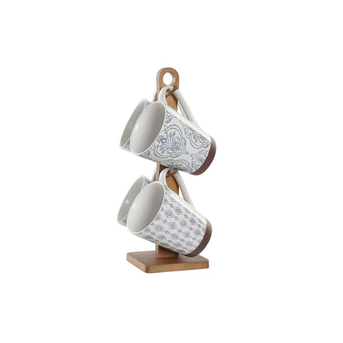 DKD Home Decor Mug Árabe Set 4 de Gres 300ml con Azulejos Azul Marrón Apto Microondas y Lavavajillas Colección Blue Lianfeng DKD Home Decor Mug Árabe Set 4 de Gres 300ml con Azulejos Azul Marrón Apto Microondas y Lavavajillas Colección Blue Lianfeng