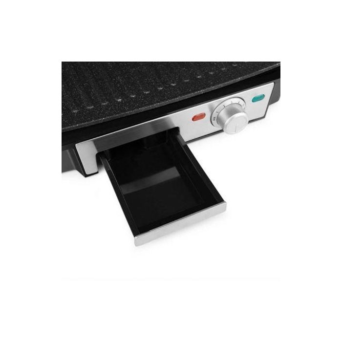Orbegozo GR 4570 Grill Eléctrico 2200W, Placas Abatibles 180º Antiadherentes 29x23.5cm, Libre de PFOA/PTFE, Termostato Regulable 4