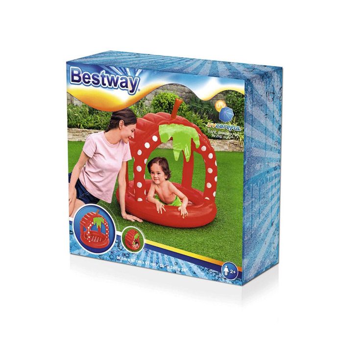 Bestway Piscina Hinchable Infantil con Techo Suelo Acolchado 91x91x91 cm +2 Años Jardin 52387 15