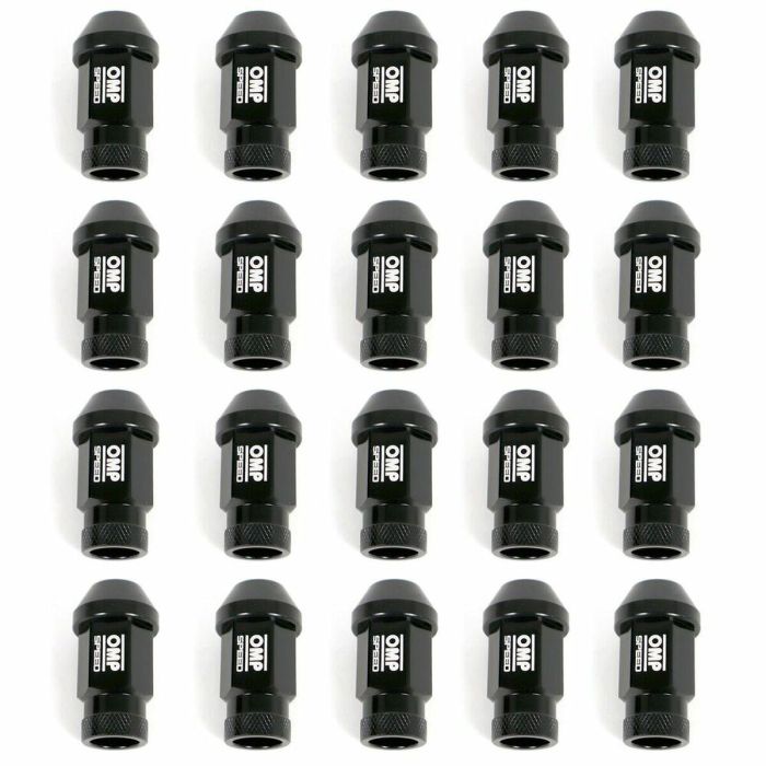Set Tuercas OMP 7075 40 mm M14 x 1,50 20 uds Negro 1 Set Tuercas OMP 7075 40 mm M14 x 1,50 20 uds Negro 1