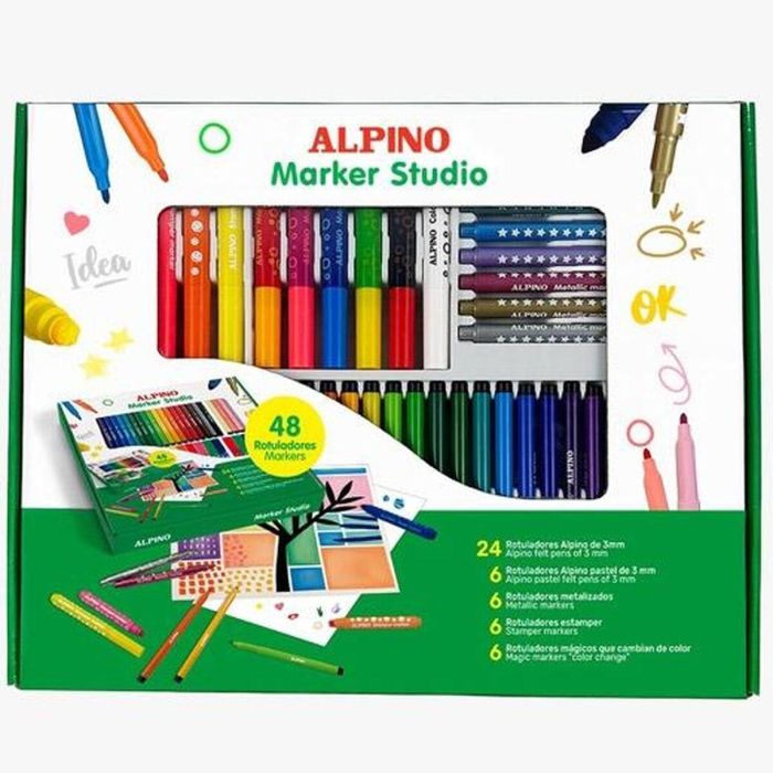 Set de Rotuladores Alpino MARKER STUDIO Multicolor 48 Piezas (4 Unidades) 1 Set de Rotuladores Alpino MARKER STUDIO Multicolor 48 Piezas (4 Unidades) 1