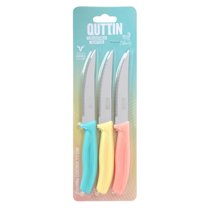Set de 3 cuchillos bistec filo 11 cm Basic - Inde (18 Cajas) 1 Set de 3 cuchillos bistec filo 11 cm Basic - Inde (18 Cajas) 1