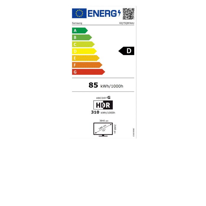 Samsung GQ75Q8FAAU 75" QLED 4K Ultra HD Smart TV HDR10+, Tizen, Wi-Fi, Bluetooth, 3x HDMI, Gris (Modelo 2025) 9