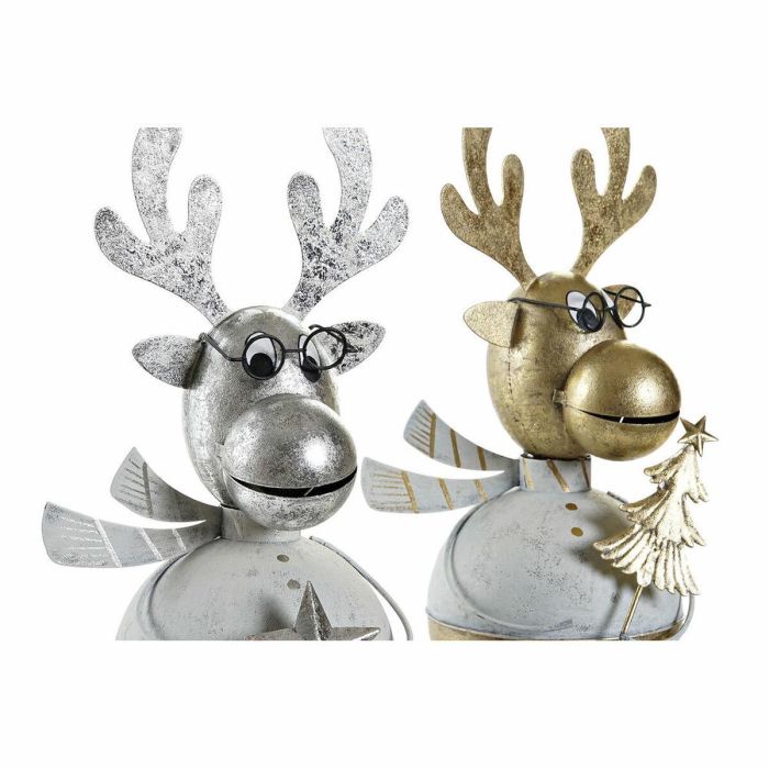 Figura Navidad Alpina DKD Home Decor Dorado Plateado 13 x 27 x 14 cm (2 Unidades) 1 Figura Navidad Alpina DKD Home Decor Dorado Plateado 13 x 27 x 14 cm (2 Unidades) 1