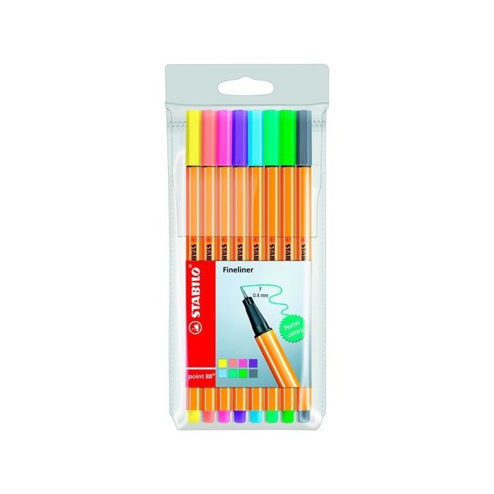 Stabilo Rotuladores Point 88 C-Surtidos Pastel Estuche 8 Ud