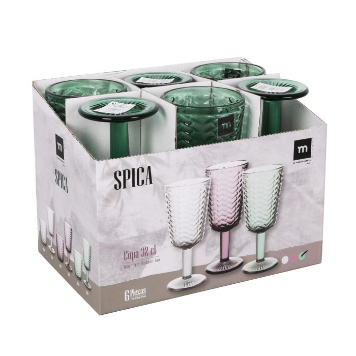 La Mediterranea Copa Spica Verde 320 cc - 8 cm diámetro x 17.5 cm altura (36 Unidades) 5