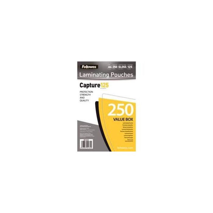 Fellowes Pack 250 fundas plastificar económicas 125 mic. a4 Fellowes Pack 250 fundas plastificar económicas 125 mic. a4