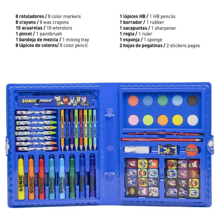 Set papelería coloreable caja sonic prime 45.0x26.70x 3 cm 3 Set papelería coloreable caja sonic prime 45.0x26.70x 3 cm 3