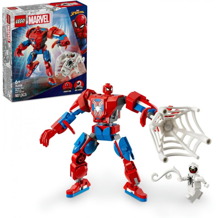 Lego Juego de Construcción Armadura Robótica de Spider-Man vs Anti-Venom Marvel para +6 años 2