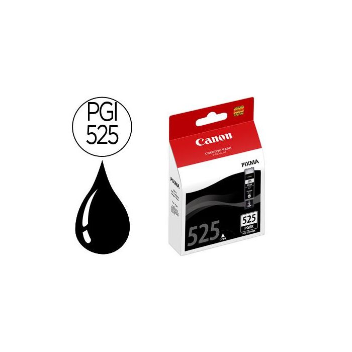 Canon Tinta Negro Pixma Ip 4850, 4950 - Ix 6550 - Mg 5150, 5250, 5350, 6150, 6250, 8150, 8250 - Mx 885 - Pgi-525Pgbk