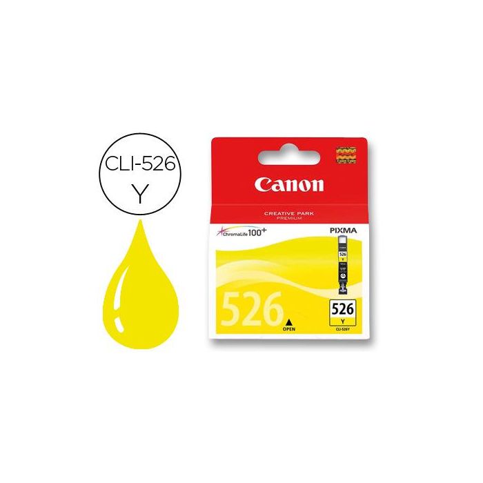 Canon Tinta Amarillo Ip4850 - Ix6550 - Mg5150, 5250,6150,8150 - Mx715, 885, 895 - Mg8250, 6250, 5350- Ip4950 - Cli526Y