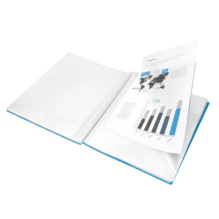 Carpeta Liderpapel Escaparate Con Espiral 20 Fundas Polipropileno Din A4 Azul 5