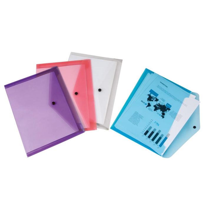 Carpeta Liderpapel Dossier Broche Polipropileno Din A4 Pack De 4 Colores Surtidos 1