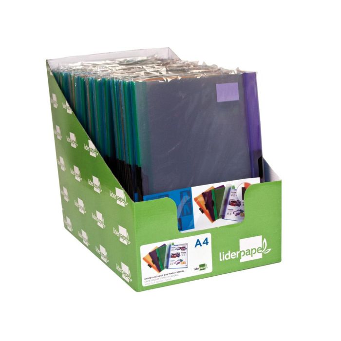 Carpeta Liderpapel Dossier Pinza Lateral Polipropileno Din A4 30 Hojas Pack De 4 Colores Surtidos 1