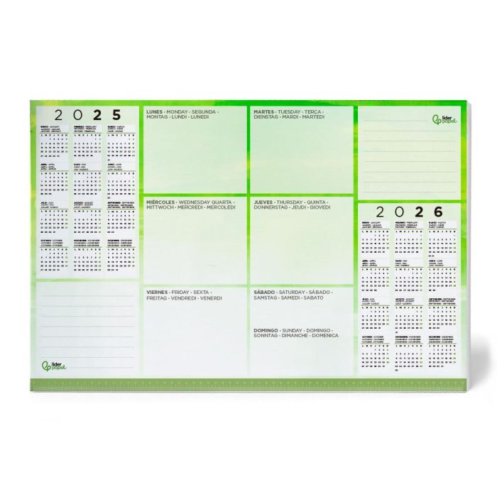 Planning Sobremesa Semanal Liderpapel 40x60 cm 80 gr 60 Hojas 2025-2026 1