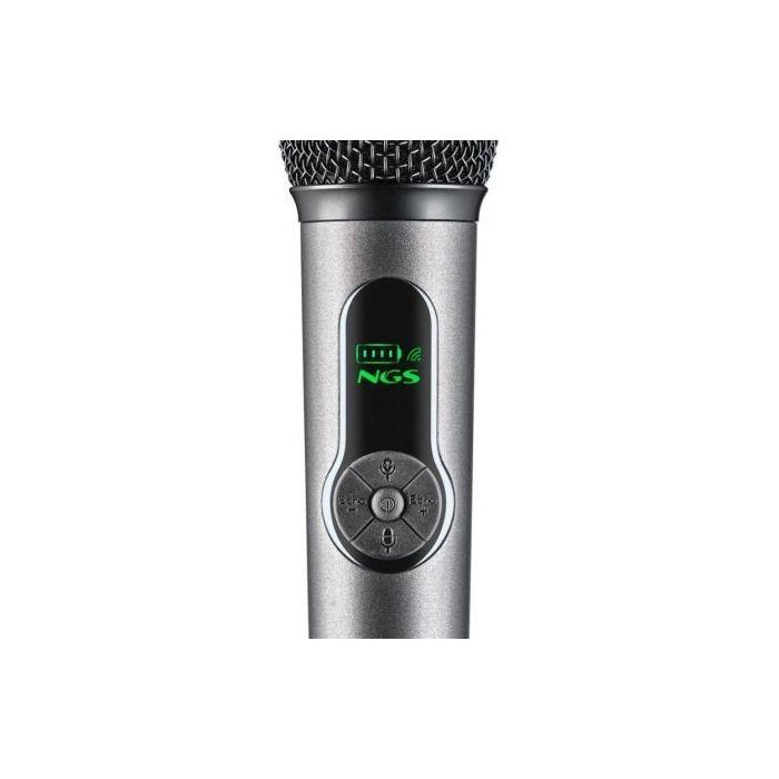 NGS Micrófono Inalámbrico Singer Star SINGERSTAR, Alcance 15m, Autonomía 30 horas, Control Volumen y Eco, Jack 3,5mm/6,3mm 3