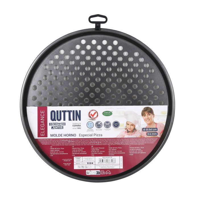 Quttin Molde para Horno de Pizza 33.5x1 cm Color Gris Oscuro (12 Unidades) 1 Quttin Molde para Horno de Pizza 33.5x1 cm Color Gris Oscuro (12 Unidades) 1