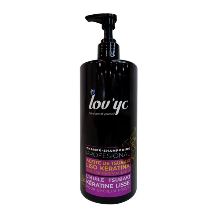 Lovyc Aceite de tsubaki liso keratina champú anti-escrespamiento 750 ml Lovyc Aceite de tsubaki liso keratina champú anti-escrespamiento 750 ml