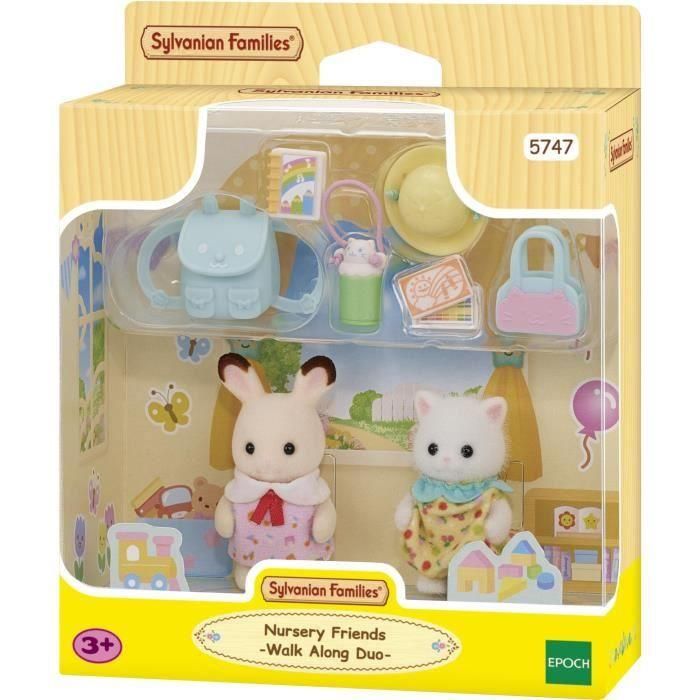 El dúo de bebés de paseo - SYLVANIAN FAMILIES - 5747 - Conejo de chocolate y gato persa con accesorios 3