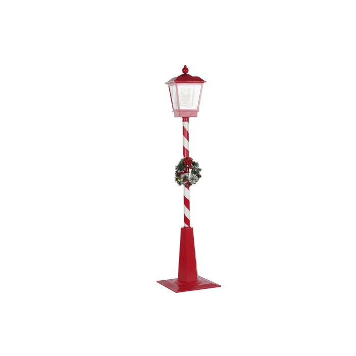 DKD Home Decor Farola Navidad Tradicional Rojo Blanco 30 x 180 x 30 cm con efecto nieve LED 1