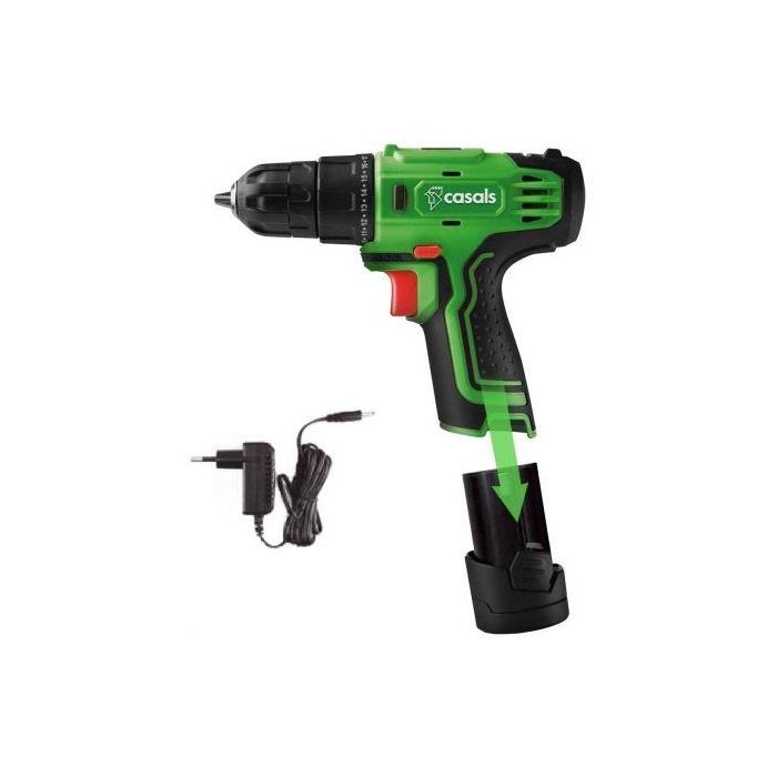 TALADRO ATORNILLADOR CASALS VBLI12 - 0-750RPM - REVERSIBLE - PORTABROCAS AUTOMÁTICO 10MM - BATERÍA LITIO 12V/1.3AH 1 TALADRO ATORNILLADOR CASALS VBLI12 - 0-750RPM - REVERSIBLE - PORTABROCAS AUTOMÁTICO 10MM - BATERÍA LITIO 12V/1.3AH 1