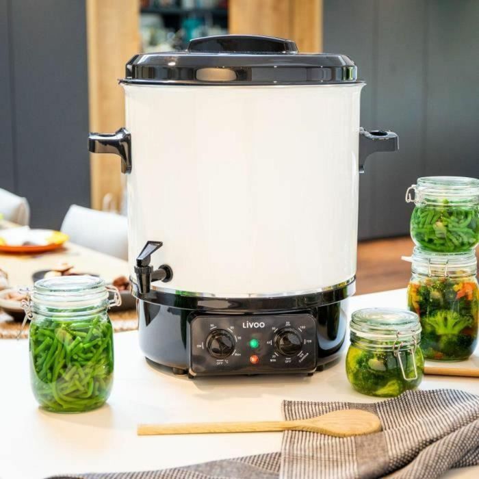 Livoo Esterilizador Eléctrico Tarros DOM334 1800W 27L Ø35 cm Termostato y Temporizador Regulables Depósito Acero 1 Livoo Esterilizador Eléctrico Tarros DOM334 1800W 27L Ø35 cm Termostato y Temporizador Regulables Depósito Acero 1