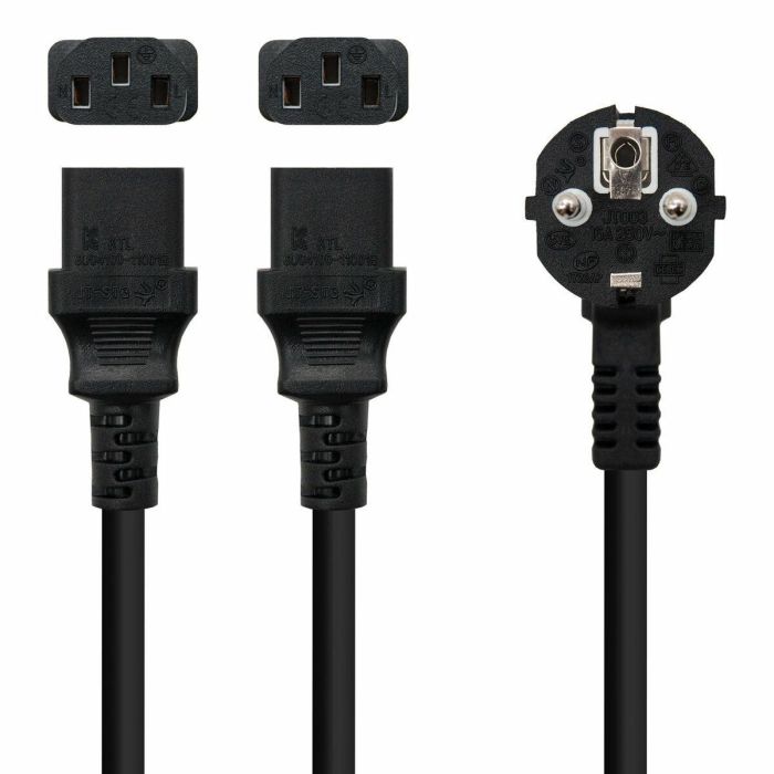 NANOCABLE Cable alimentacion CEE7/M - 2xC13/H, 3 m 8