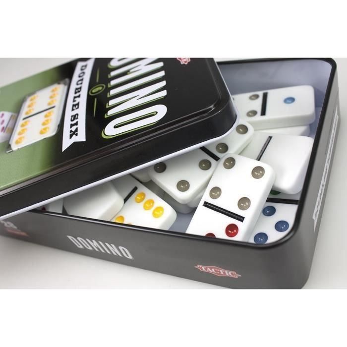 TACTIC Domino Double 6 - Caja de metal 1