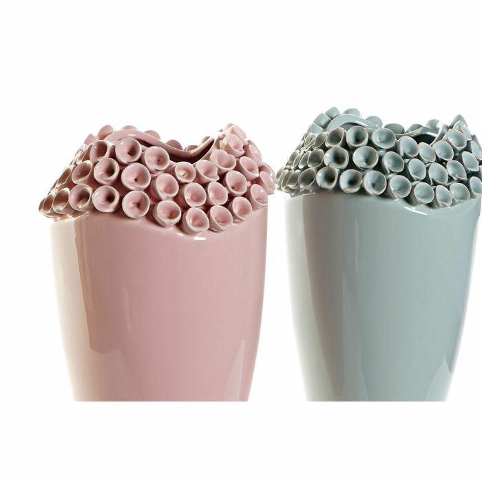 Jarron Mediterraneo DKD Home Decor Rosa Turquesa 19 x 33 x 19 cm (2 Unidades) 1 Jarron Mediterraneo DKD Home Decor Rosa Turquesa 19 x 33 x 19 cm (2 Unidades) 1