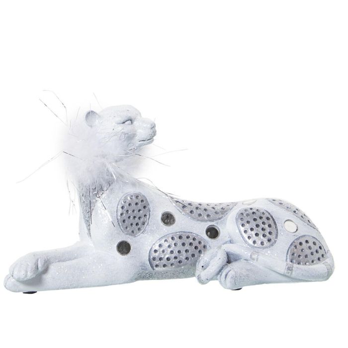 Figura Decorativa Alexandra House Living Blanco Acrílico Plástico Melamina Leopardo 23 x 9 x 12 cm