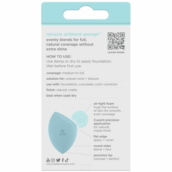 Real Techniques Esponja de Maquillaje Miracle Airblend Sponge 1 u 4