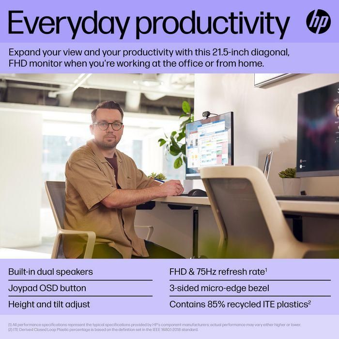 HP P22h G5 Monitor FHD 21.5 pulgadas Pantalla Nítida con Audio Integrado para Productividad Diaria, Oficina y Teletrabajo 17 HP P22h G5 Monitor FHD 21.5 pulgadas Pantalla Nítida con Audio Integrado para Productividad Diaria, Oficina y Teletrabajo 17