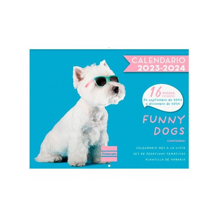 Finocam calendario de pared imágenes funny dogs 16 meses mv 2023-2024 español Finocam calendario de pared imágenes funny dogs 16 meses mv 2023-2024 español