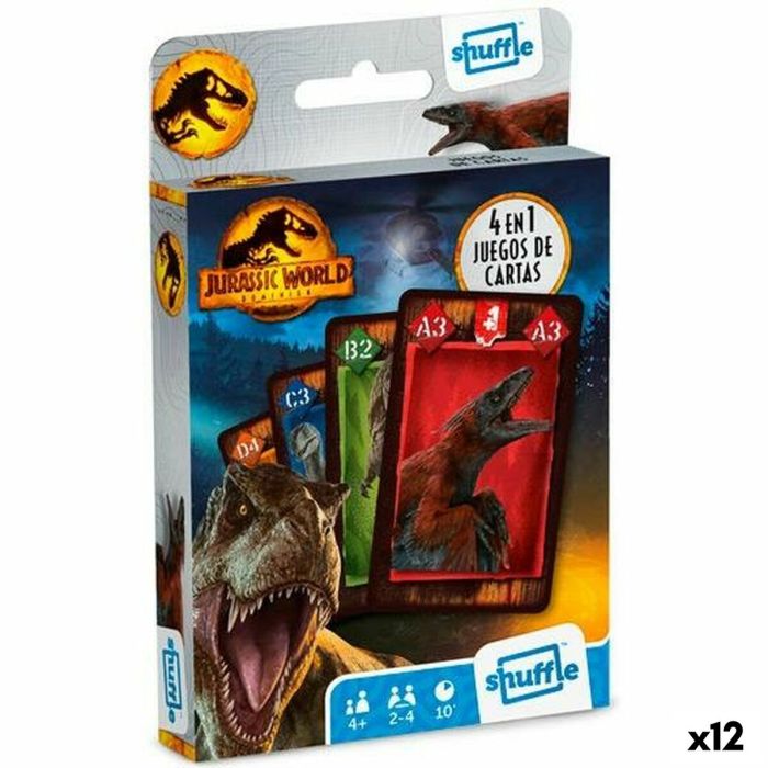 Juegos de cartas Jurassic World 4 en 1 (12 Unidades) Juegos de cartas Jurassic World 4 en 1 (12 Unidades)