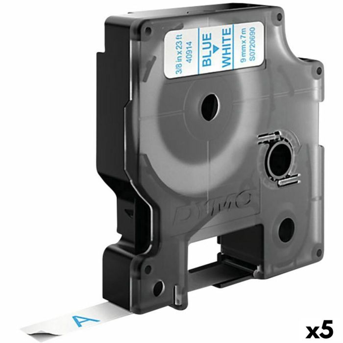 Cinta Laminada para Rotuladoras Dymo D1 40914 LabelManager™ Azul Blanco 9 mm (5 Unidades) 0 Cinta Laminada para Rotuladoras Dymo D1 40914 LabelManager™ Azul Blanco 9 mm (5 Unidades) 0