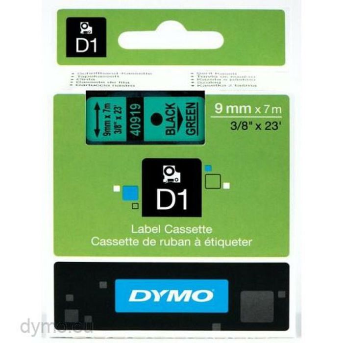 Cinta Laminada para Rotuladoras Dymo D1 40919 LabelManager™ Negro Verde 9 mm (5 Unidades) 2