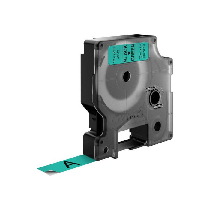 Cinta Laminada para Rotuladoras Dymo D1 45019 LabelManager™ Verde 12 mm Negro (5 Unidades) 1