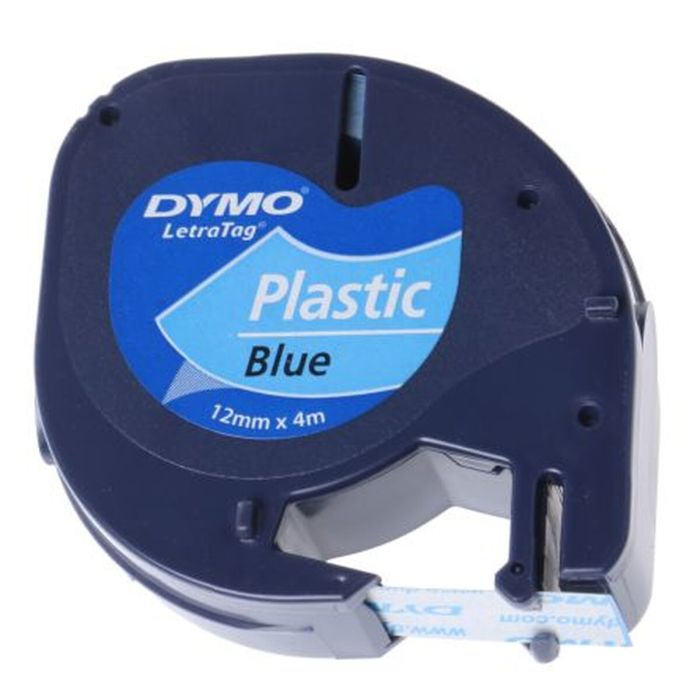Cinta Laminada para Rotuladoras Dymo 91205 LetraTag® Negro Azul 12 mm (10 Unidades) 1