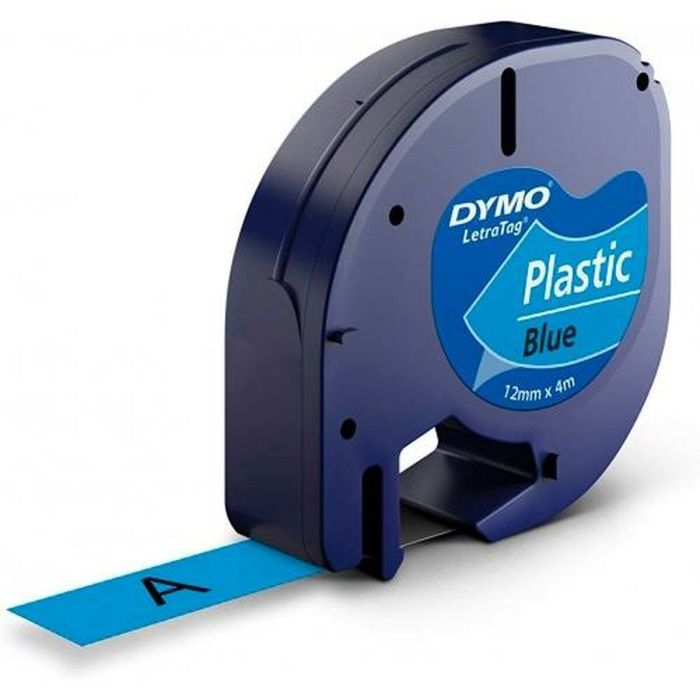 Cinta Laminada para Rotuladoras Dymo 91205 LetraTag® Negro Azul 12 mm (10 Unidades) 2