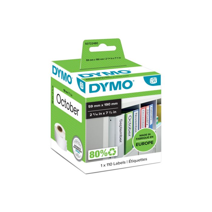 Rollo de Etiquetas Dymo 99019 59 x 190 mm LabelWriter™ Blanco Negro (6 Unidades) 2