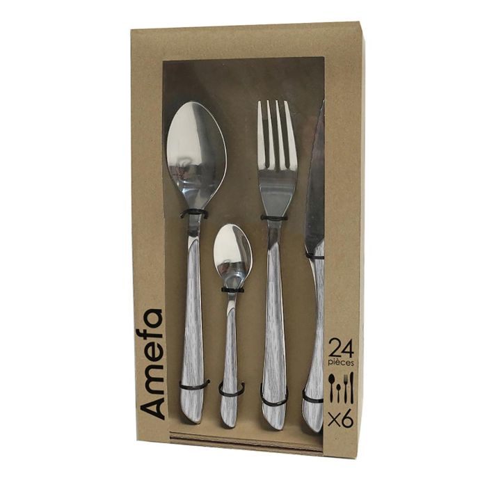 Set 24 Cubiertos Acero Inox Eclat Amefa 25 cm-2 mm 1