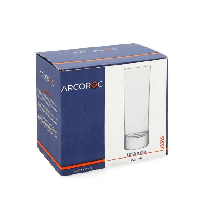 Caja 6 Vasos Altos Vidrio Islande Arcoroc 22 cL 1