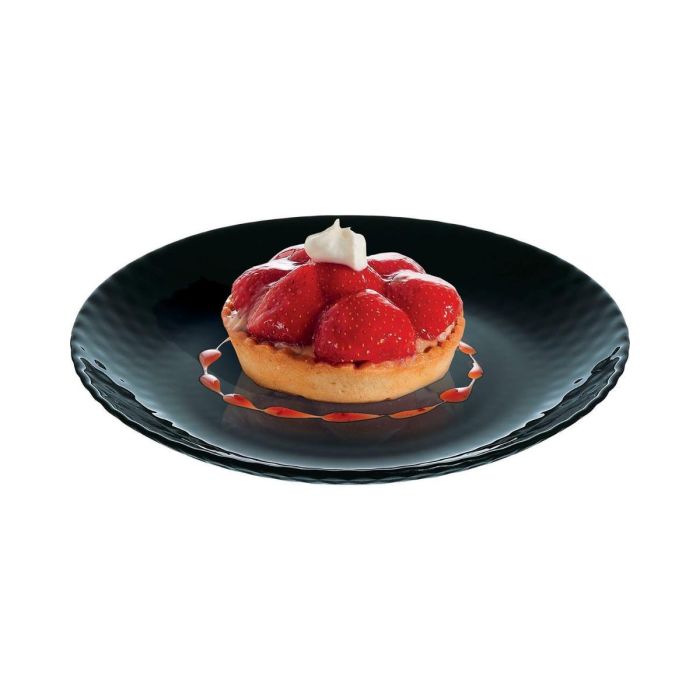 Plato Postre Vidrio Pampille Negro Luminarc 19 cm 1