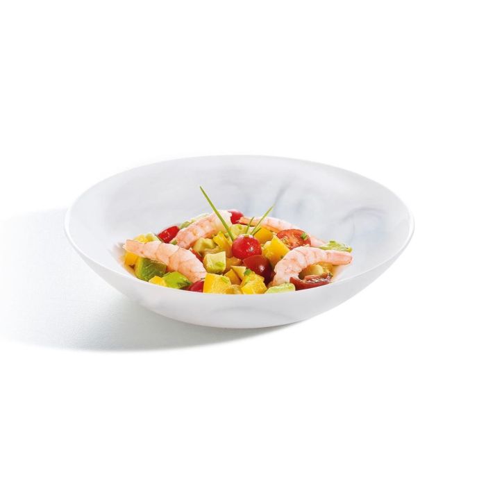 Set 4 Platos Hondos Opal Diwali Marbre Blan Luminarc 20 cm 1