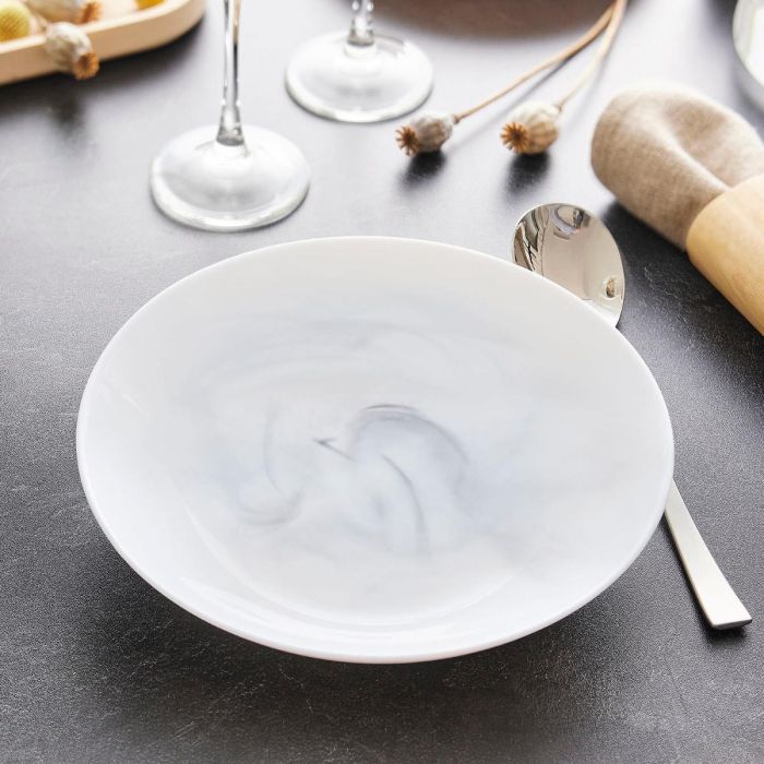 Set 4 Platos Hondos Opal Diwali Marbre Blan Luminarc 20 cm 2