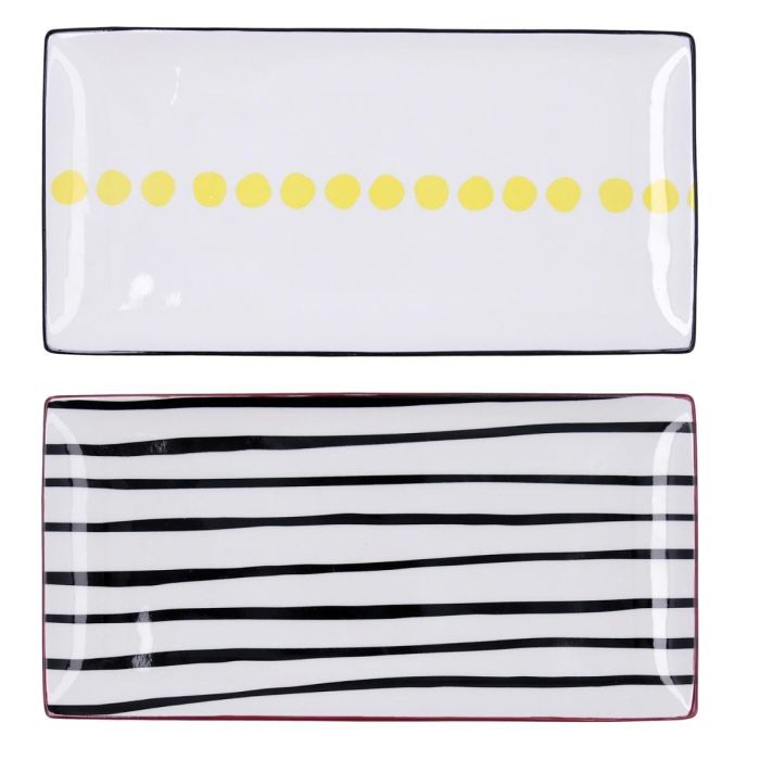 Bandeja Rectangular Porcelana Zigzag Bidasoa 30,5x15,2x2 cm (12 Unidades)