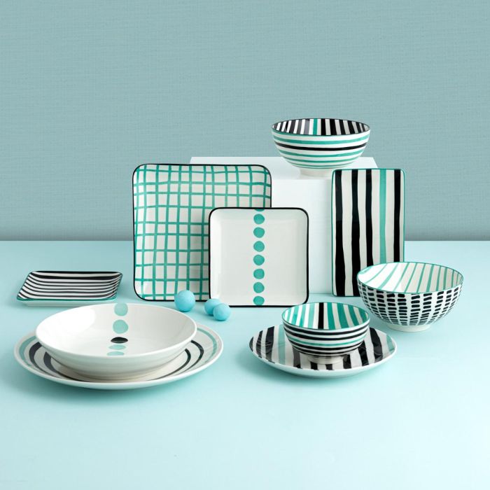 Bandeja Cuadrada Porcelana Zigzag Bidasoa 21x21 cm 1