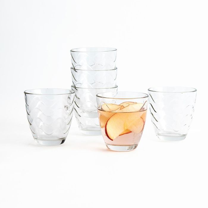 Set 6 Vasos Bajos Vidrio Waves Quid 26 cL 1